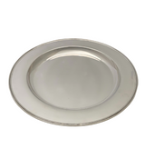 ANTIQUE LEBOLT 925 STERLING SILVER HAND BEATEN SHINY SLEEK SIMPLE ROUND TRAY