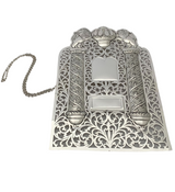 925 STERLING SILVER HANDMADE CUT OUT SWIRL LEAF LION CROWN TORAH BREASTPLATE