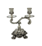 FINE TOPAZIO 925 STERLING SILVER HANDMADE ART DECO ORNATE 2 LIGHT OIL CANDELABRA