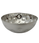 FINE ITALIAN 925 STERLING SILVER HANDMADE MODERN SHINY SLEEK DIMPLE BOWL DISH
