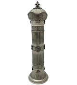 ITALIAN 925 STERLING SILVER HANDMADE CHASED LEAF APPLIQUE MATTE MEGILLAH HOLDER