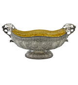 FINE 925 STERLING SILVER HANDMADE FLORAL SWIRL ORNATE FRUIT BOWL CENTERPIECE