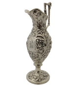 ANTIQUE KIRK & SON 925 STERLING SILVER HANDMADE R INITIAL FLORAL OIL PITCHER