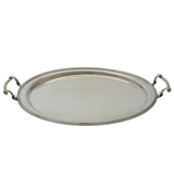 ANTIQUE TOWLE 925 STERLING SILVER HANDMADE SHINY OVAL SERVING TWO-HANDLE TRAY