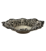 ANTIQUE STIEFF 925 STERLING SILVER HANDMADE FLORAL REPOUSSE ORNATE BOWL DISH