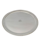 TIFFANY & CO 925 STERLING SILVER HANDMADE MODERN SIMPLE MONOGRAMMED ROUND TRAY