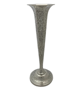 OLD AMERICAN ANTIQUE 925 STERLING SILVER HANDMADE FLORAL ORNATE SHINY SLEEK VASE