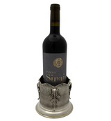 925 STERLING SILVER HANDMADE MULTI LEAF APPLIQUE MATTE & SHINY BOTTLE HOLDER