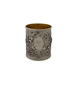 ANTIQUE G.T. SADTLER & SONS 925 STERLING SILVER HANDMADE REPOUSSE SINGLE CUP