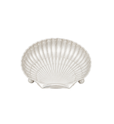 ANTIQUE 925 STERLING SILVER HANDMADE SCALLOP SHELL SHINY SLEEK 3 LEG SERVING DISH
