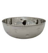 FINE ITALIAN 925 STERLING SILVER HANDMADE MODERN SHINY SLEEK DIMPLE BOWL DISH