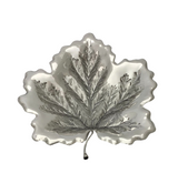 FINE 925 STERLING SILVER HANDMADE UNIQUE MATTE & SHINY AUTUMN LEAF SERVING DISH
