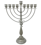 FINE TALL 925 STERLING SILVER HANDMADE MODERN STRIATED SLEEK ROUND MENORAH