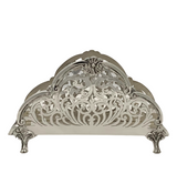 FINE 925 STERLING SILVER HANDMADE OPEN SWIRL PIERCED ORNATE SLEEK NAPKIN HOLDER
