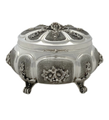 FINE 925 STERLING SILVER HANDMADE MULTI FLORAL ORNATE MATTE & SHINY ESROG BOX