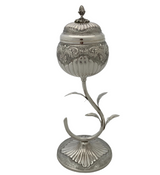 ITALIAN 925 STERLING SILVER HANDMADE FLUTED CHASED SWIRL ORNATE BESUMIM HOLDER