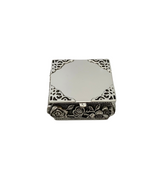 FINE ITALIAN 925 STERLING SILVER HANDMADE FLORAL ORNATE SHINY SLEEK SNUFF BOX