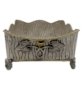 925 STERLING SILVER & GILDED HANDMADE BIRD LEAF ORNATE APPLIQUE NAPKIN HOLDER