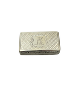 ANTIQUE ENGLISH 925 STERLING SILVER HANDMADE CENTRAL DRAGON EMBLEM SNUFF BOX