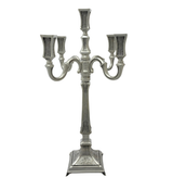 FINE 925 STERLING SILVER HANDMADE CHASED SWIRL MATTE & SHINY 4 LIGHT CANDELABRA