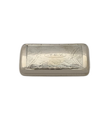 OLD ANTIQUE 925 STERLING SILVER HANDMADE ENGRAVED SHINY SLEEK SNUFF SPICE BOX