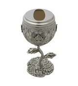 FINE 925 STERLING SILVER HANDMADE CHASED SWIRL LEAF APPLIQUE HAVDALAH HOLDER