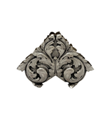 OLD PORTUGUESE 925 STERLING SILVER HANDMADE CHASED LEAF APPLIQUE NAPKIN HOLDER