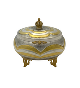 FINE 925 STERLING SILVER & GILDED HANDMADE ORNATE SHINY SLEEK CROWN ESROG BOX