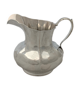 OLD ITALIAN BATTUTO A. MANO 800 SILVER HANDMADE HAMMERED SLEEK FINISH PITCHER
