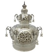 FINE 925 STERLING SILVER HANDMADE CUT OUT FLUTED SWIRL ORNATE SHINY TORAH CROWN