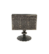 FINE 925 STERLING SILVER HANDMADE HEAVY FILIGREE LACE ORNATE MATCHBOX ON STAND
