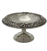 S. KIRK & SON 925 STERLING SILVER HANDMADE LEAF & FLORAL ORNATE ROUND BOWL