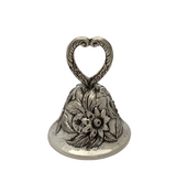 S. KIRK & SON 925 STERLING SILVER HANDMADE FLORAL REPOUSSE SMALL HAND BELL
