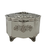 ITALIAN 925 STERLING SILVER HANDMADE FLORAL LEAF CHASED SWIRL SPICE BESAMIM BOX