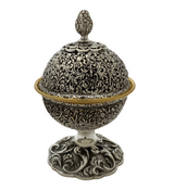 ITALIAN 925 STERLING SILVER & GILDED HANDMADE OPEN CHASED FILIGREE SALT HOLDER
