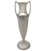 ANTIQUE TALL 925 STERLING SILVER HANDMADE ELEGANT ORNATE SHINY SLEEK FLOWER VASE