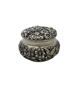 ANTIQUE JACOBI & JENKINS 925 STERLING SILVER REPOUSSE DRESSER JAR BESUMIM HOLDER