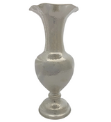 FINE 925 STERLING SILVER HANDMADE MODERN HAMMERED SHINY SLEEK FLOWER VASE