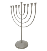 FINE TALL 925 STERLING SILVER HANDMADE MODERN SIMPLE SHINY SLEEK ROUND MENORAH