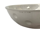FINE ITALIAN 925 STERLING SILVER HANDMADE MODERN SHINY SLEEK DIMPLE BOWL DISH