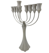 FINE TALL 925 STERLING SILVER HANDMADE MODERN HAMMERED SHINY SLEEK MENORAH