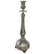 FINE 925 STERLING SILVER HANDMADE CHASED LEAF APPLIQUE ORNATE SWIRL CANDLESTICKS