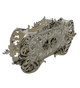 925 STERLING SILVER HANDMADE SWIRL LEAF APPLIQUE MATTE & SHINY MATCHBOX HOLDER