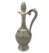 FINE 925 STERLING SILVER HANDMADE CHASED SWIRL FLUTED ORNATE MATTE WINE BOTTLE