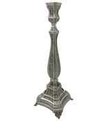 925 STERLING SILVER HANDMADE CHASED LEAF APPLIQUE MATTE & SHINY CANDLESTICKS