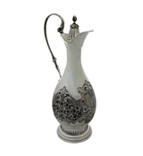 ITALIAN 925 STERLING SILVER HANDMADE FLORAL ORNATE CHASED SHINY SLEEK LIQUOR SET