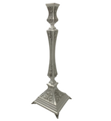FINE 925 STERLING SILVER HANDMADE CHASED LEAF ORNATE MATTE SQUARE CANDLESTICKS