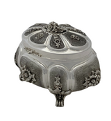 FINE 925 STERLING SILVER HANDMADE MULTI FLORAL ORNATE MATTE & SHINY ESROG BOX