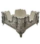 FINE 925 STERLING SILVER HANDMADE SWIRL SHELL LEAF APPLIQUE ORNATE NAPKIN HOLDER