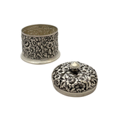 ANTIQUE DOMINICK & HAFF 925 STERLING SILVER REPOUSSE TEA CADDY BESUMIM HOLDER